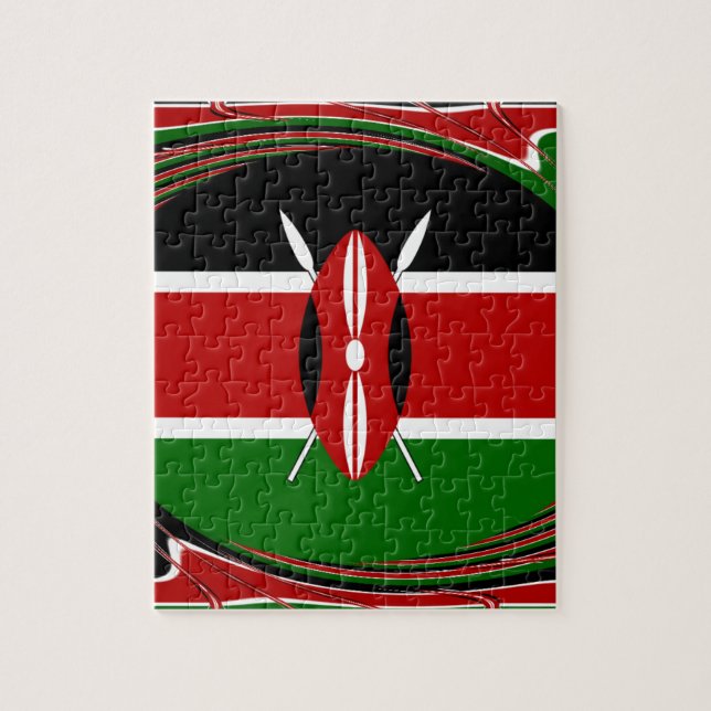 Kenya Flag Art – Patriotic & Modern Design Jigsaw Puzzle (Vertical)