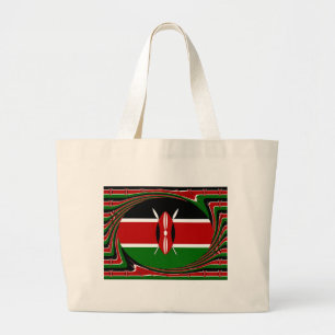 Kenya Flag Art – Patriotic & Modern Design Large Tote Bag