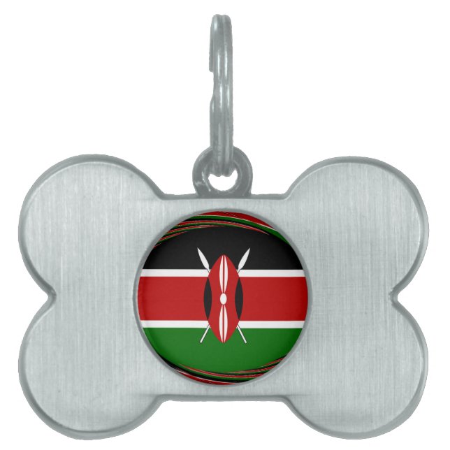 Kenya Flag Art – Patriotic & Modern Design Pet Tag (Front)