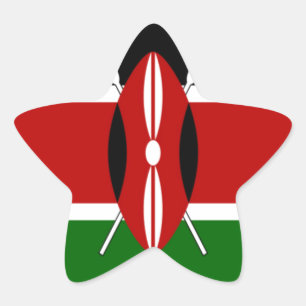Kenya Flag Art – Patriotic & Modern Design Star Sticker