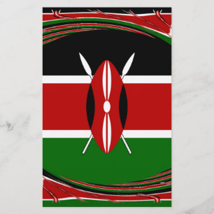 Kenya Flag Art – Patriotic & Modern Design Stationery
