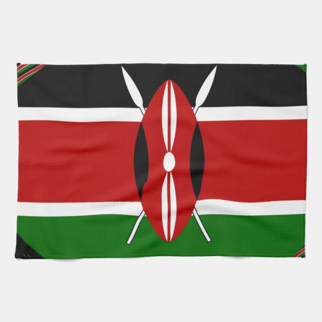 Kenya Flag Art – Patriotic & Modern Design Tea Towel (Horizontal)