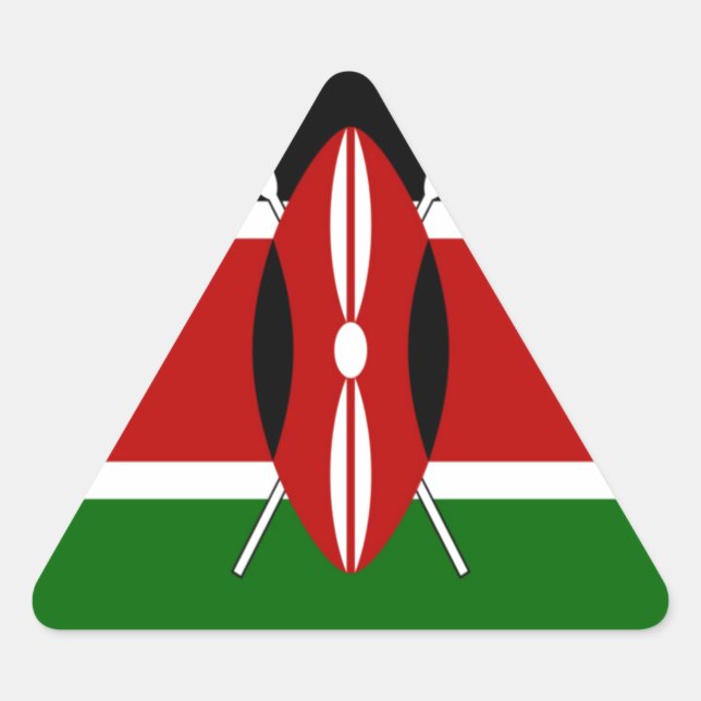 Kenya Flag Art – Patriotic & Modern Design Triangle Sticker (Front)