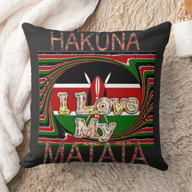 Kenya Flag Colours Cushion (Blanket)