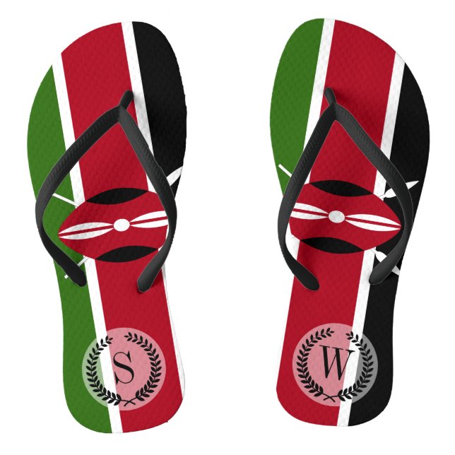 Kenya Flag Flip Flops (Footbed)