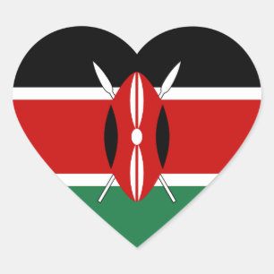 Kenya Flag Heart Sticker
