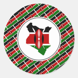 KENYA FLAG Kenyan Map Stylish Patriotic Classic Round Sticker