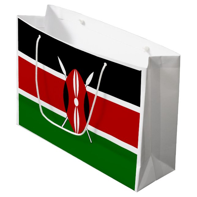 Kenya Flag Large Gift Bag (Front Angled)