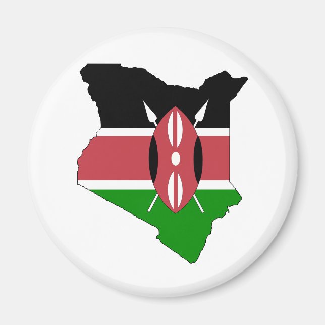 Kenya Flag Map full size Magnet (Front)