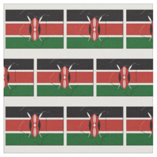 KENYA FLAG Map Outline Fabric