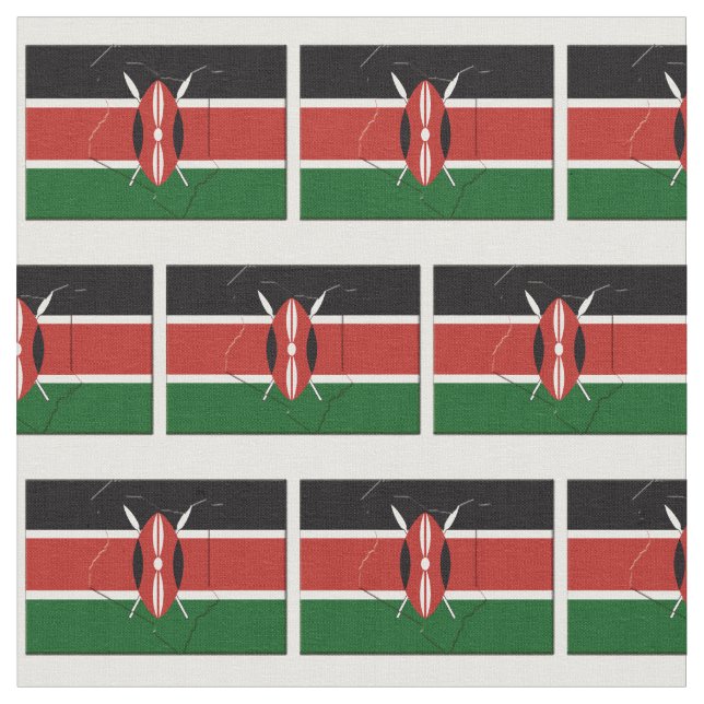KENYA FLAG Map Outline Fabric (Close Up)