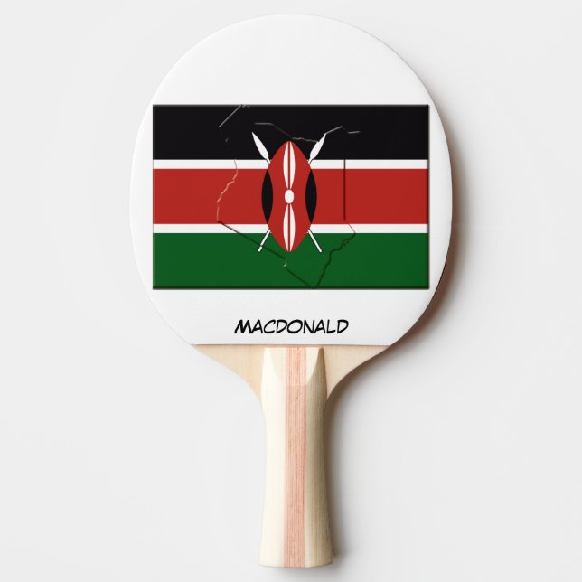 KENYA FLAG & MAP Personalised Ping Pong Paddle (Front)