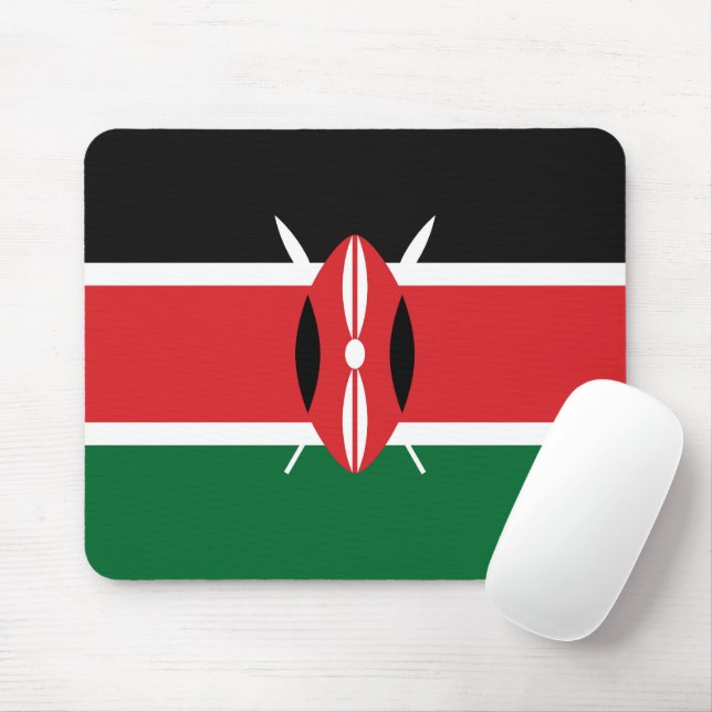 Kenya flag mouse mat (With Mouse)