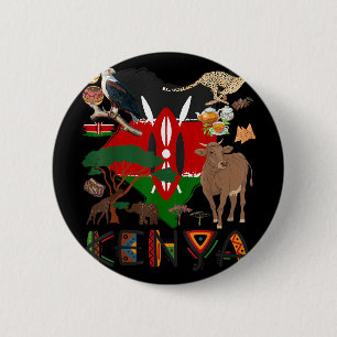 Kenya Flag Outfit Idea For Kids Kenya Food Kenyan  6 Cm Round Badge