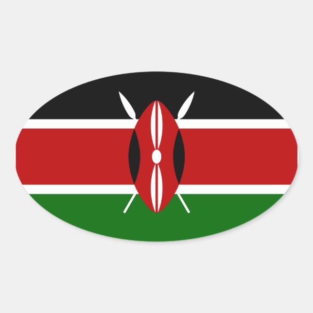 Kenya Flag Oval Sticker (Front)