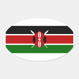 Kenya Flag Oval Sticker
