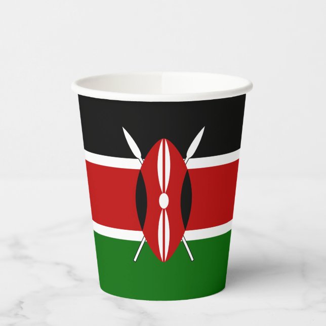 Kenya Flag Paper Cups (Left)