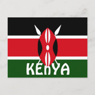 Kenya flag postcard