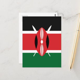 Kenya flag postcard