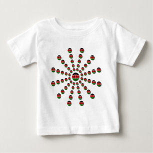 Kenya Flag Radial Pattern: Patriotic Art & Decor Baby T-Shirt