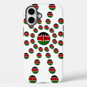 Kenya Flag Radial Pattern: Patriotic Art & Decor iPhone 16 Plus Case