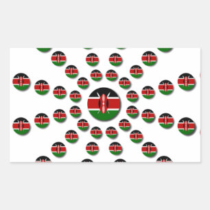 Kenya Flag Radial Pattern: Patriotic Art & Decor Rectangular Sticker