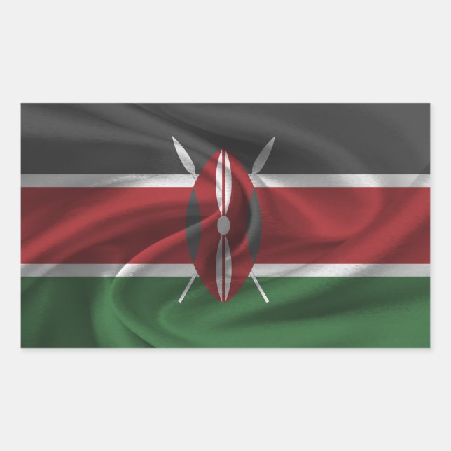 Kenya Flag Rectangular Sticker (Front)