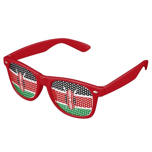 Kenya Flag Retro Sunglasses (Angled)