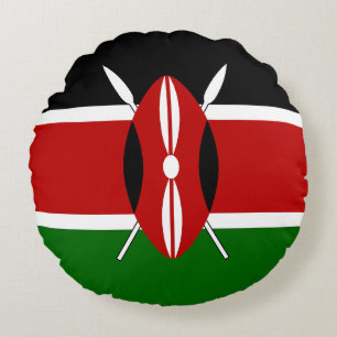 Kenya Flag Round Cushion