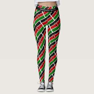 KENYA FLAG Scripture RUN YOUR RACE Personalised Leggings