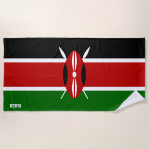 Kenya Flag Splendid Patriotic Beach Towel