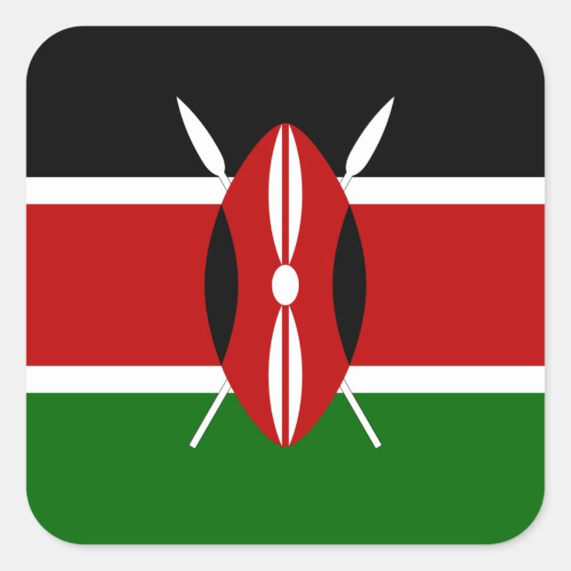 Kenya Flag Square Sticker (Front)
