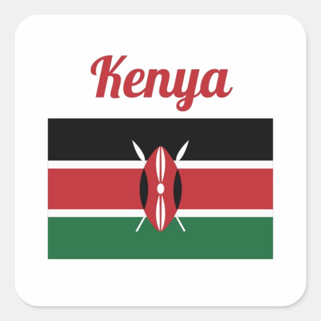 Kenya Flag  Square Sticker (Front)