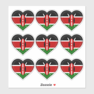 Kenya Flag sticker & Kenya country Heart /sports