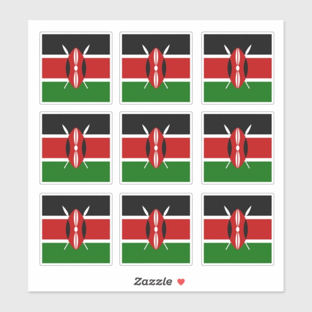 Kenya Flag sticker & Kenya country travel /sports (Sheet)