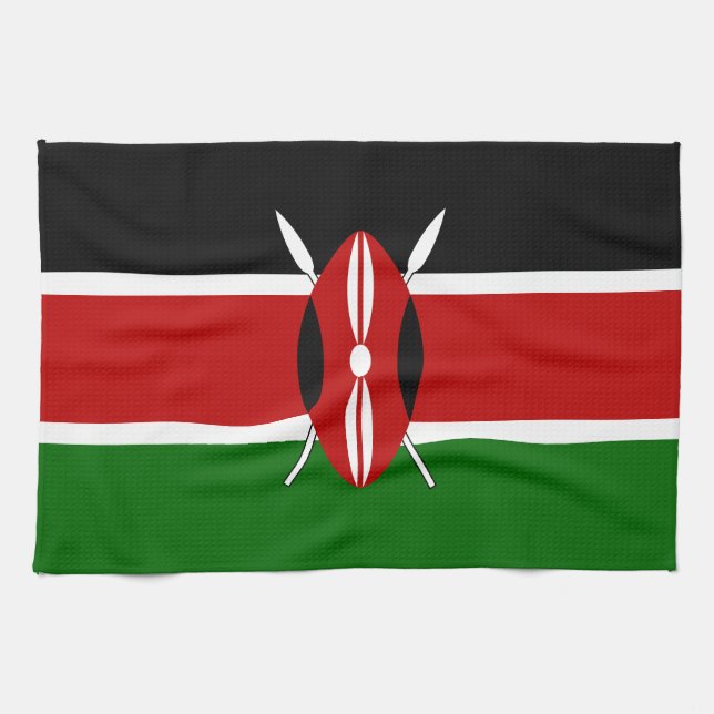 Kenya Flag Tea Towel (Horizontal)