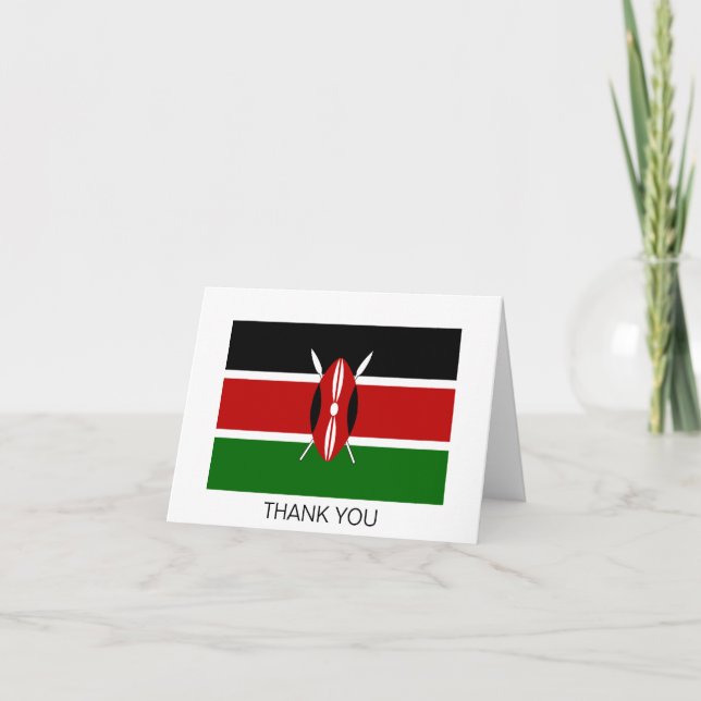 Kenya Flag Thank You Card (Front)