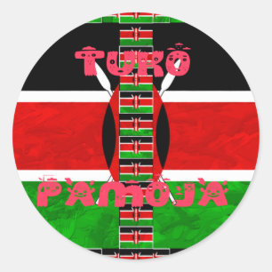 Kenya Flag Tuko Pamoja Classic Round Sticker
