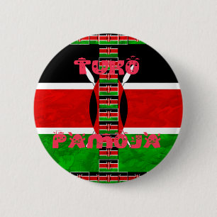 Kenya Flag: Tuko Pamoja - Unity Art Design 6 Cm Round Badge