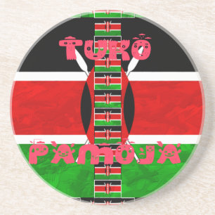 Kenya Flag: Tuko Pamoja - Unity Art Design Coaster