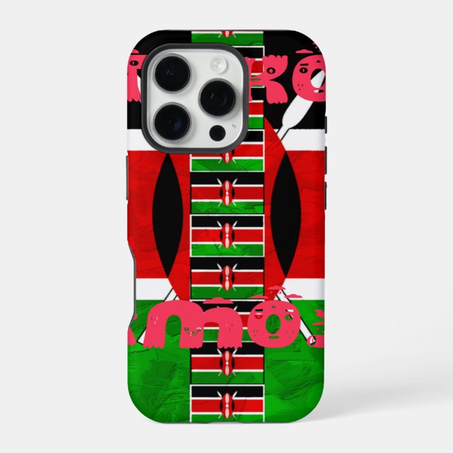 Kenya Flag: Tuko Pamoja - Unity Art Design iPhone Case (Back)