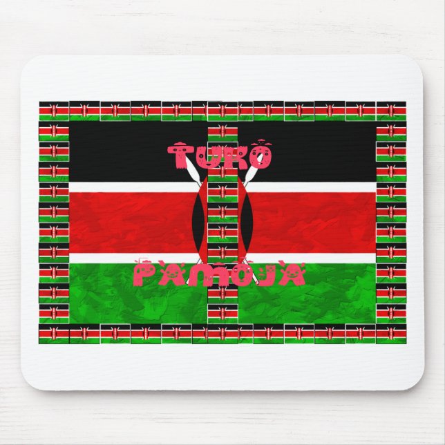 Kenya Flag: Tuko Pamoja - Unity Art Design Mouse Mat (Front)