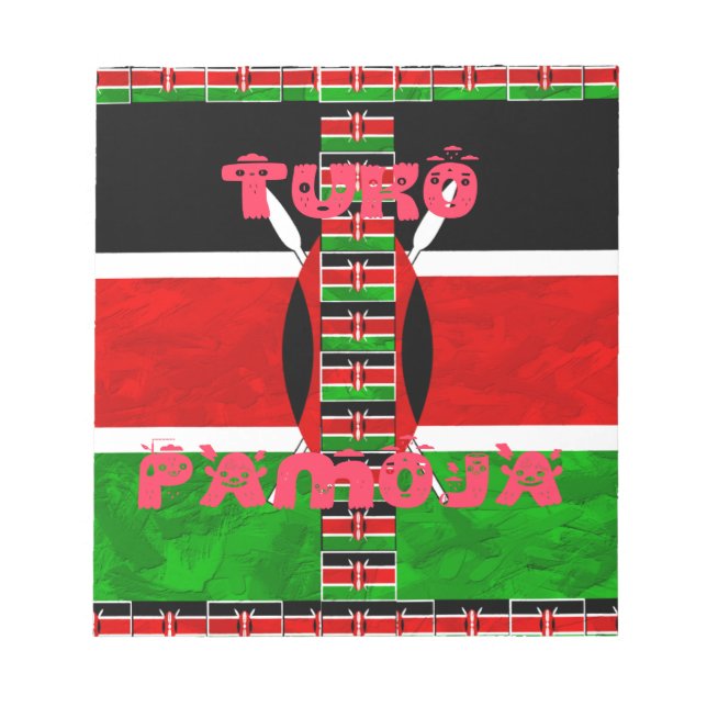 Kenya Flag: Tuko Pamoja - Unity Art Design Notepad (Front)