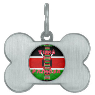Kenya Flag: Tuko Pamoja - Unity Art Design Pet Name Tag