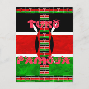 Kenya Flag: Tuko Pamoja - Unity Art Design Postcard