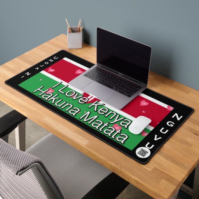 Kenya Flag Umoja ni Nguvu | Red Green Black Patrio Desk Mat (Office 2)