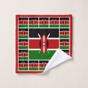 Kenya Flag Wash Towel, Kenya Bathroom Wash Cloth