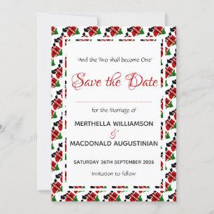 KENYA FLAG Wedding Custom Christian Save The Date