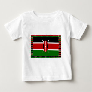 Kenya Flag: With Miniature Flag Frame Border Art  Baby T-Shirt