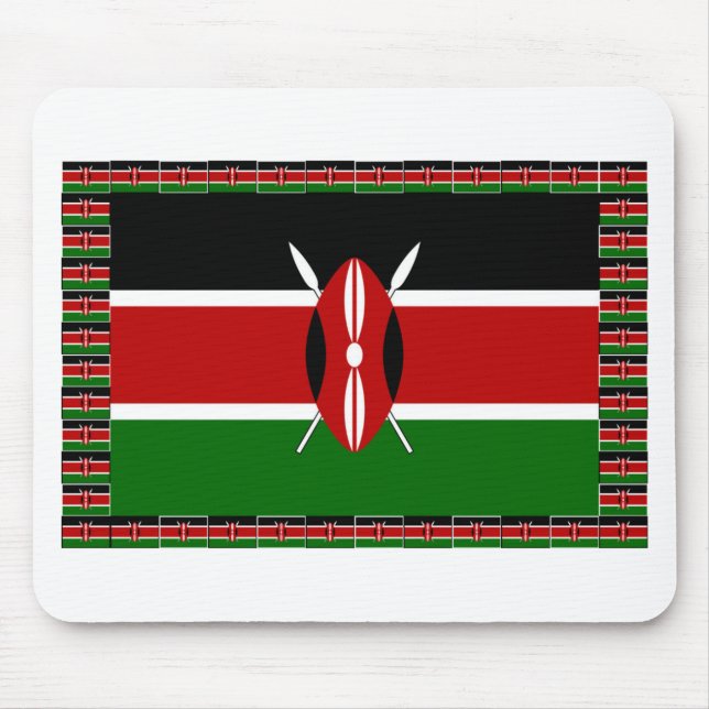 Kenya Flag: With Miniature Flag Frame Border Art  Mouse Mat (Front)